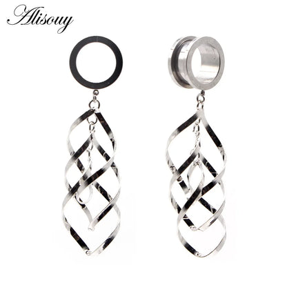 Dangle Stainless Steel Ear Tunnels