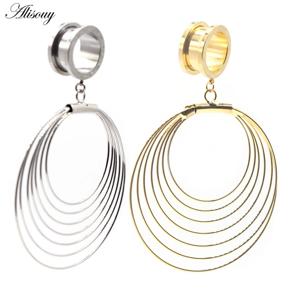 Dangle Stainless Steel Ear Tunnels