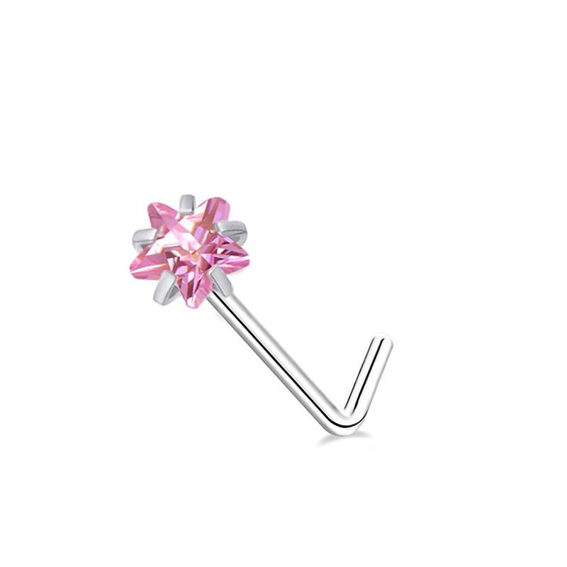 Zircon Heart & Butterfly Nose Stud Set — detail view 3