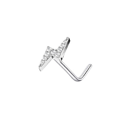 Zircon Heart & Butterfly Nose Stud Set — detail view 1