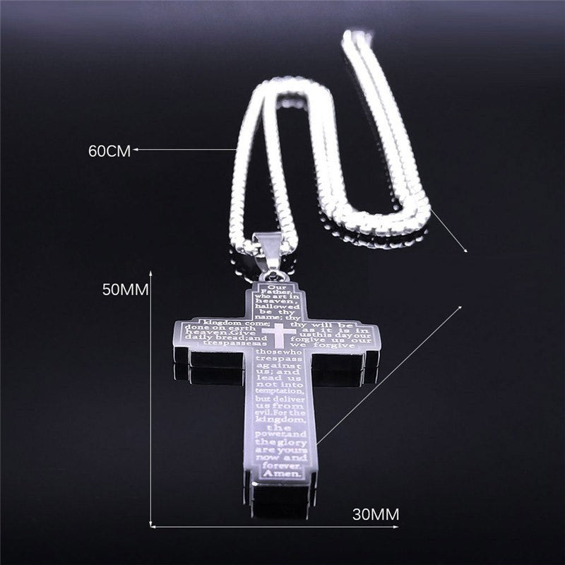 Framed Cross Pendant Necklace — detail view 4