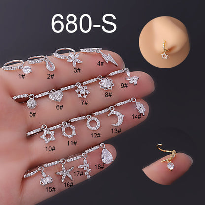 Zircon Drop Nose Ring Collection — detail view 4