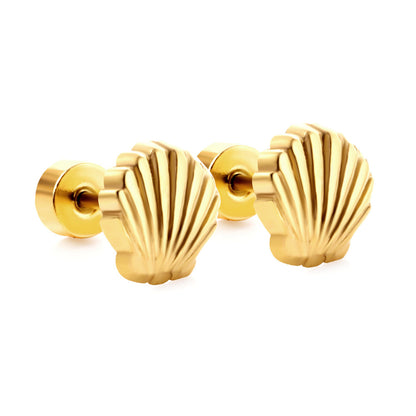 Sculpted Shell Stud Earrings — detail view 4