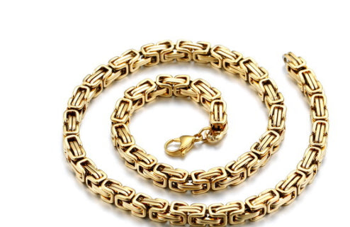 Punk Stainless Steel Chain Necklace — detail view 7