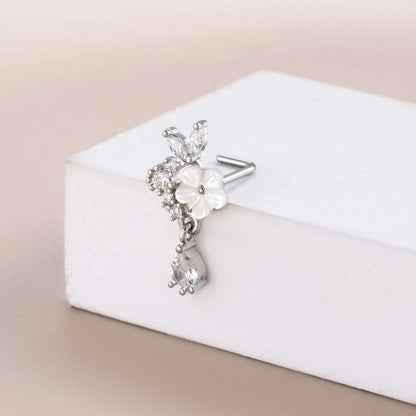 Polished Stainless Steel Nose Stud — detail view 3