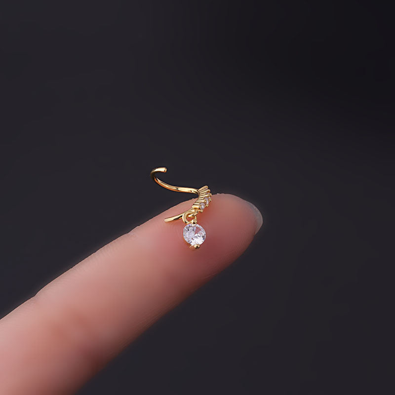 Zircon Drop Nose Ring Collection — detail view 2