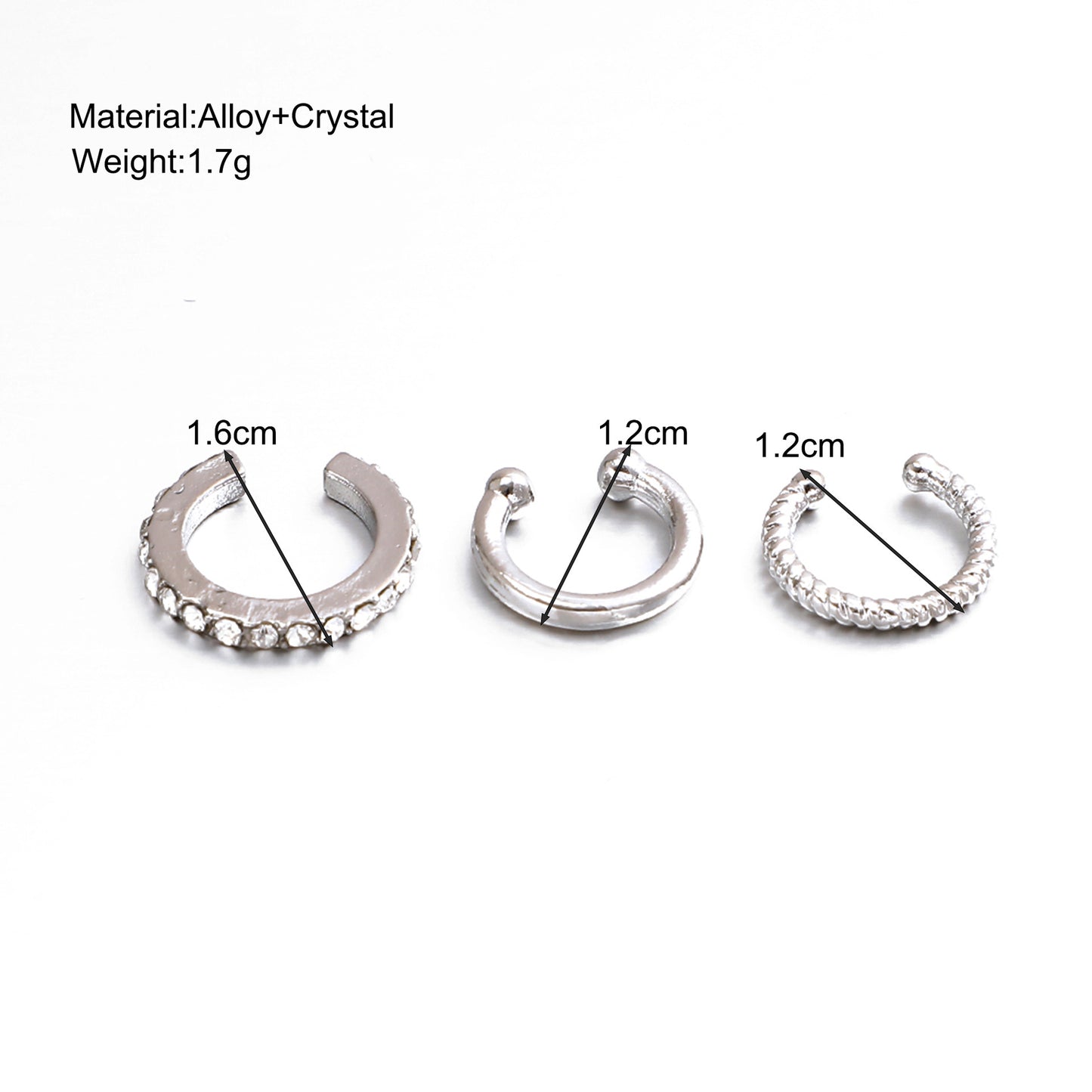 Minimal C-Type Ear Cuff Trio — detail view 5
