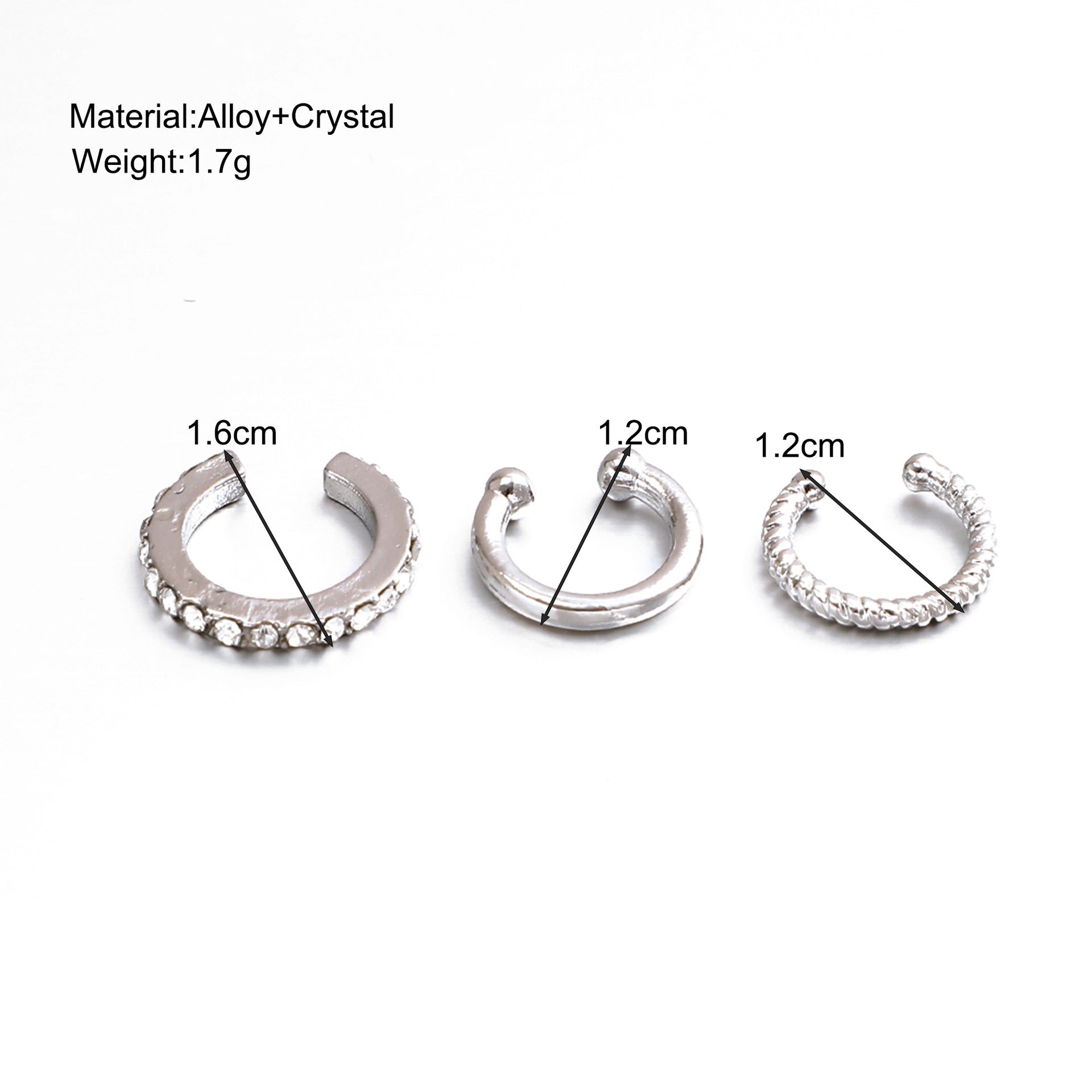 Minimal C-Type Ear Cuff Trio — detail view 5
