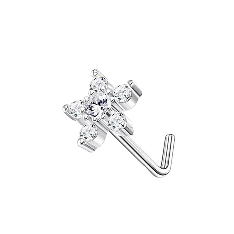 Zircon Heart & Butterfly Nose Stud Set — detail view 13