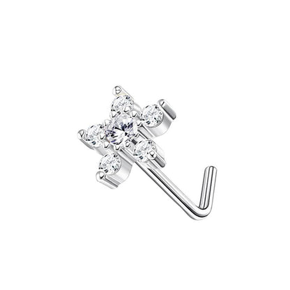 Zircon Heart & Butterfly Nose Stud Set — detail view 13